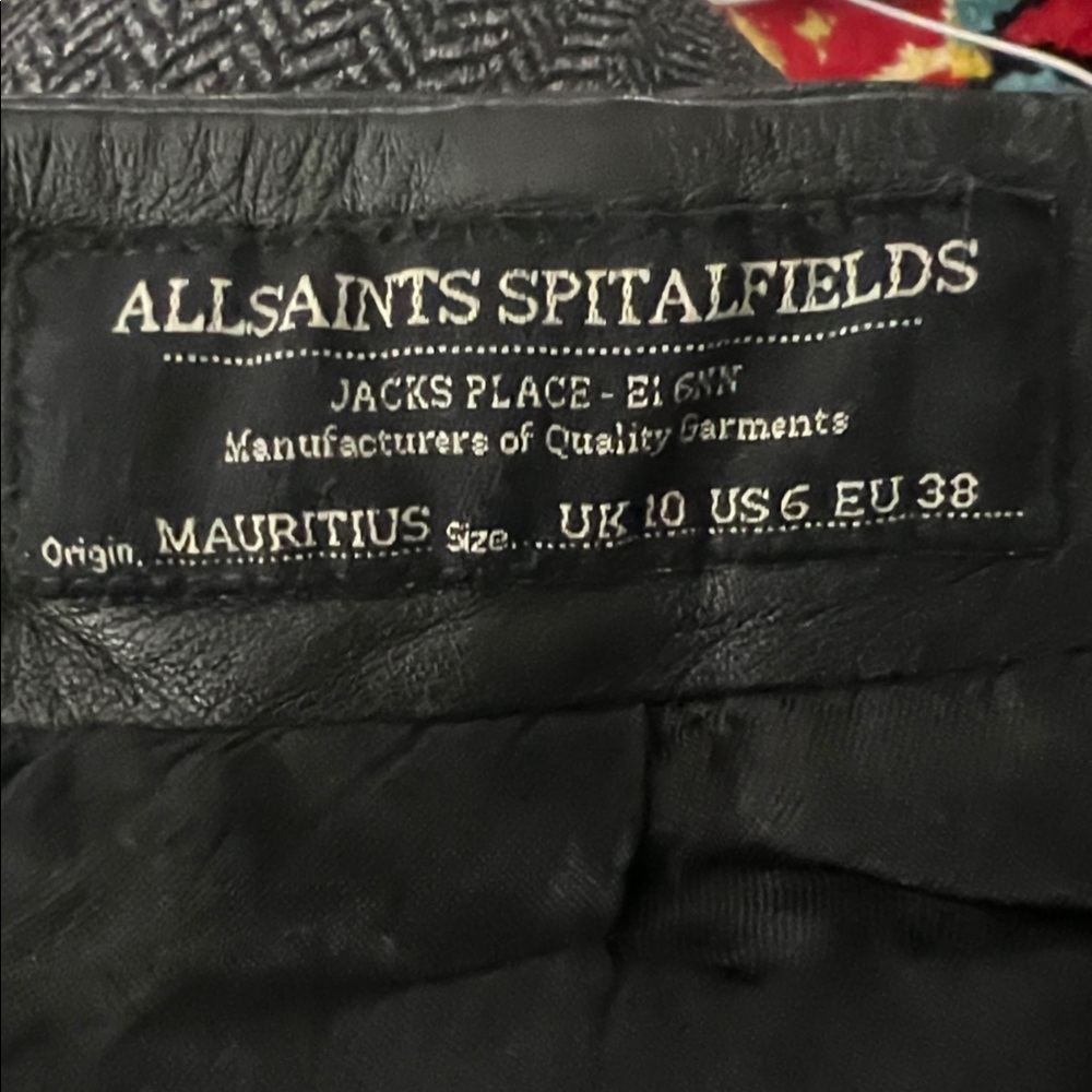 AllSaints Spitalfields Leather Mini Skirt Women’s 6 - Picture 5 of 7